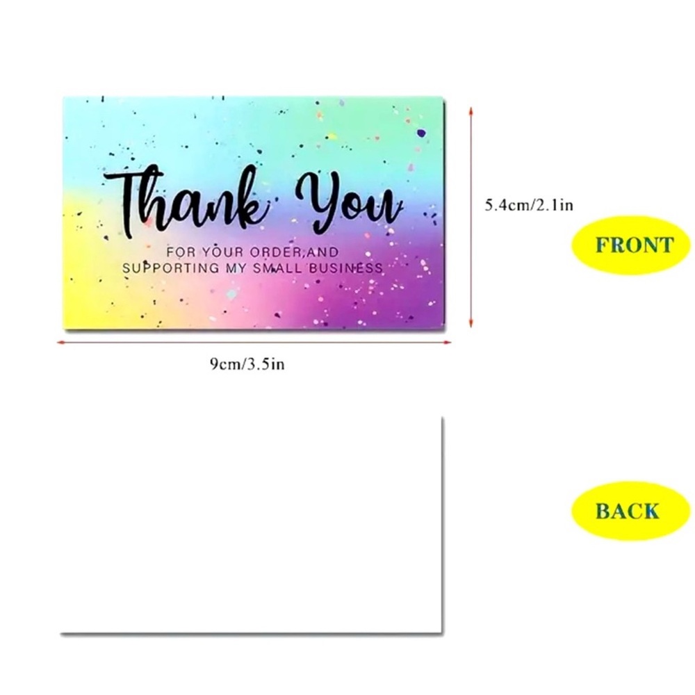 25 Multi Colored Thank You Cards - Picture 2 of 3